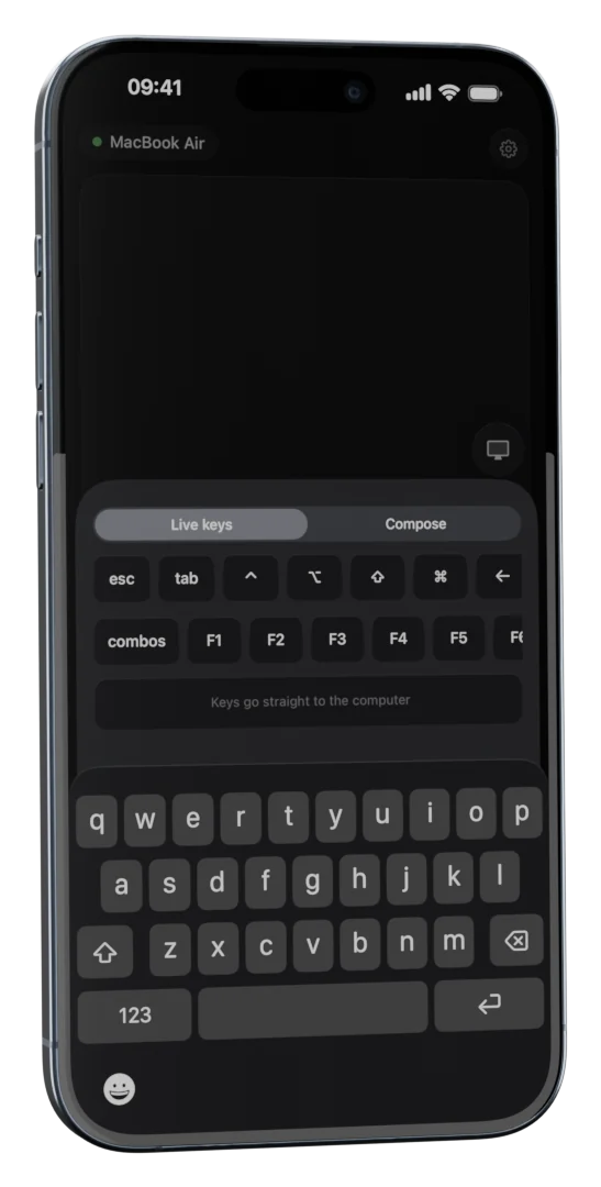 AirMouse on iPhone: Every key